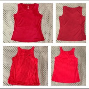 Two Hot Pink Athletic Tank Tops Medium NW
